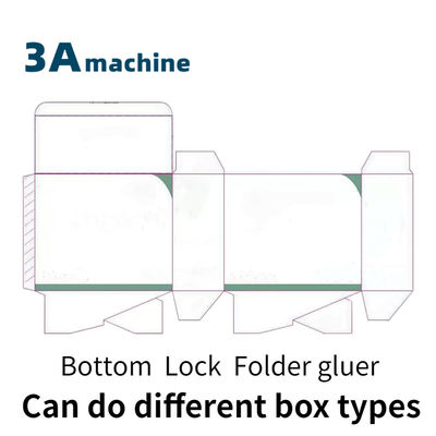 350 mm Max. Largeur utilisable Mini Box Folder machine à coller avec verrouillage en bas et colle latérale