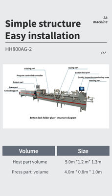 SHH 800AG-2 machine à coller des boîtes pliantes à verrouillage de fond automatique pour boîtes de papier adaptées