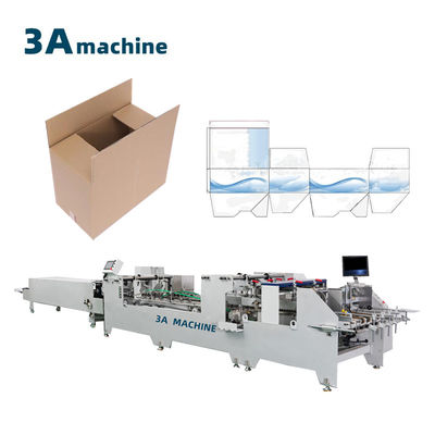 Machine de collage à double alimentation en papier automatique de 3500 kg pour boîte ondulée de 2-3 couches