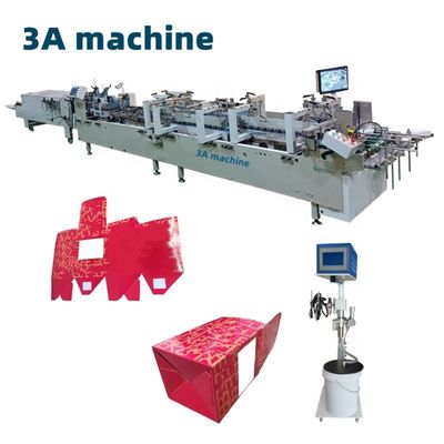 Glueur de dossier à verrouillage de fond automatique contrôlé par PLC de type amélioré pour boîtes en carton