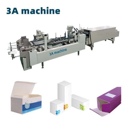 Boîte en carton/en carton ondulé en ligne droite, machine automatique pour le pliage de la colle pour le papier de 200 g à 650 g