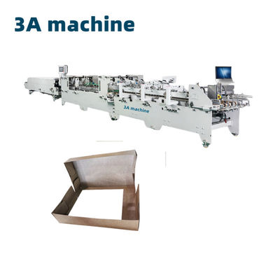 Machine de collage de dossiers à commande PLC avancée pour boîte à 4 coins et boîte à papier à 6 coins