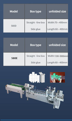 Machine à coller des dossiers pour carton ondulé Carton boîte 4.5kw composants de base PLC