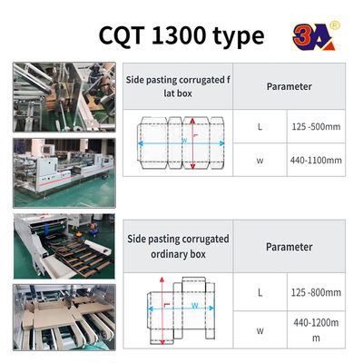 Machine à coller des dossiers pour carton ondulé Carton boîte CQT-800A Type de papier 200g-650g