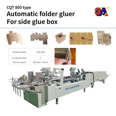 Machine à coller des dossiers pour carton ondulé Carton boîte CQT-800A Type de papier 200g-650g