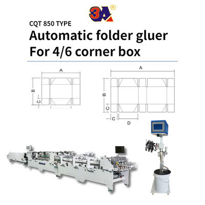 Machine à coller des dossiers pour carton ondulé Carton boîte CQT-800A Type de papier 200g-650g